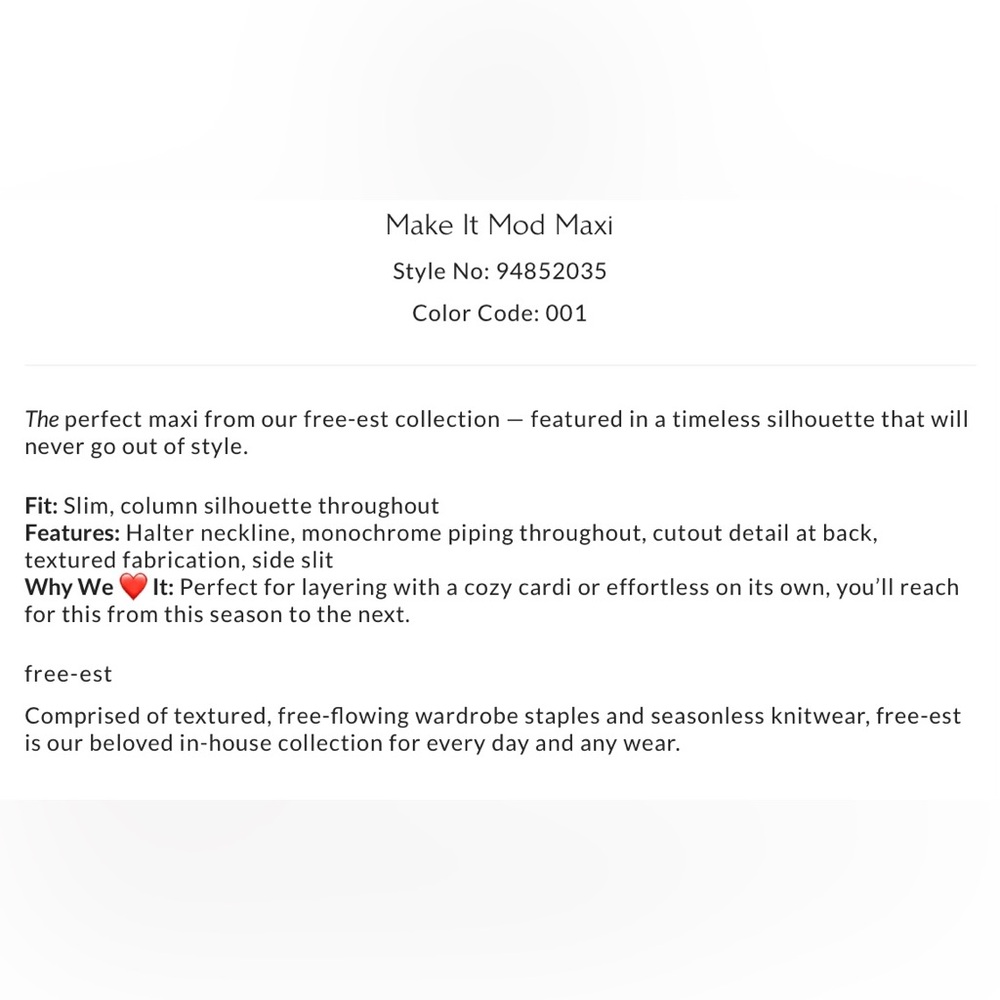 NWT Free People XS Free-est Make It Mod Maxi Dress in Black New $98 retail - Picture 4 of 6